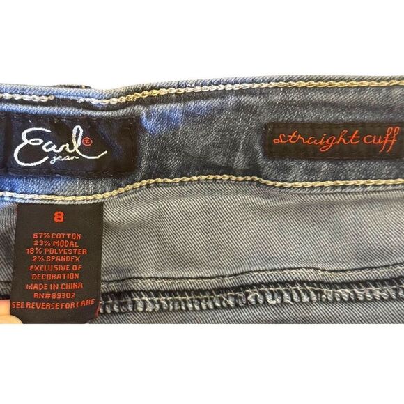Earl Jeans Straight Cuff Denim Jeans Sz 8 - Picture 11 of 12